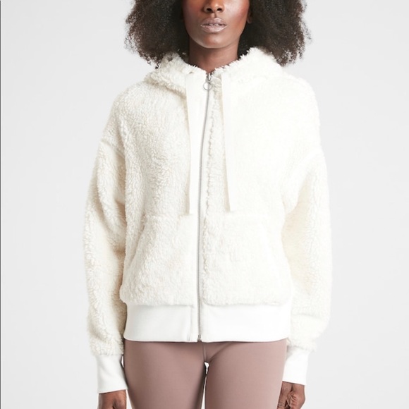 NWT Athleta Cozy Sherpa Reversible Jacket White - Picture 5 of 16